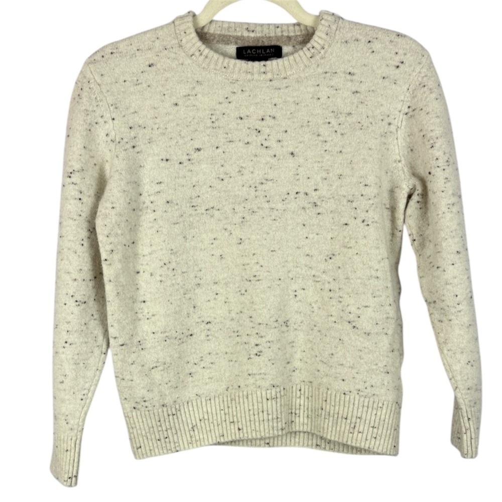 LACHLAN British Inspired Merino Wool Blend Donegal Fleck Sweater - Medium